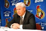 OTTAWA, ON - MARCH 20:  Head coach Bryan Murray of the Ottawa Senators speaks with reporters following the game against the St. Louis Blues on March 20, 2008 at Scotiabank Place in Ottawa, Ontario, Canada. The Senators won 3-2. (Photo by Phillip MacCallum/Getty Images)
