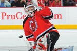 NEWARK, NJ - DECEMBER 5: Martin Brodeur #30 of the New Jersey Devils stops a shot on goal during the shoot out against the Detroit Red Wings on December 5, 2009 at the Prudential Center in Newark, New Jersey. The Devils defeated the Red Wings 4-3. (Photo by Christopher Pasatieri/Getty Images)