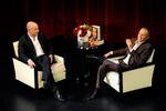 LAS VEGAS - NOVEMBER 09:  Former tennis player Andre Agassi (L) is interviewed by sportswriter Rick Reilly before Agassi signed copies of his new autobiography, 'Open' at the Encore Theater at Wynn Las Vegas November 9, 2009 in Las Vegas, Nevada.  (Photo by Ethan Miller/Getty Images)