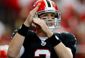 ATLANTA - NOVEMBER 29:  Quarterback Matt Ryan #2 of the Atlanta Falcons against the Tampa Bay Buccaneers at Georgia Dome on November 29, 2009 in Atlanta, Georgia.  (Photo by Kevin C. Cox/Getty Images)