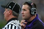 EVANSTON, IL - OCTOBER 31: Head coach Pat Fitzgerald of the Northwestern Wildcats talks to a referee as his team takes on the Penn State Nittany Lions at Ryan Field on October 31, 2009 in Evanston, Illinois. Penn State defeated Northwestern 34-13.  (Photo by Jonathan Daniel/Getty Images)
