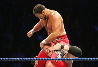 SYDNEY, AUSTRALIA - JUNE 15:  Chavo Guerrero beats on ECW Champion Kane during WWE Smackdown at Acer Arena on June 15, 2008 in Sydney, Australia.  (Photo by Gaye Gerard/Getty Images)