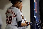 MINNEAPOLIS - OCTOBER 06:  Curtis Granderson #28 of the Detroit Tigers watches from the dugout alongside Magglio Ordonez #30 during the American League Tiebreaker game against the Minnesota Twins on October 6, 2009 at Hubert H. Humphrey Metrodome in Minneapolis, Minnesota.  (Photo by Jamie Squire/Getty Images)