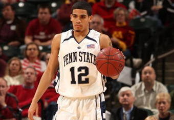 INDIANAPOLIS - MARCH 12:  Talor Battle #12 of the Penn State Nittany Lions brings the ball up court against the Indiana Hoosiers during the first round of the Big Ten Men's Basketball Tournament at Conseco Fieldhouse on March 12, 2009 in Indianapolis, Indiana.  (Photo by Jonathan Daniel/Getty Images)