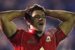 BATH, ENGLAND - DECEMBER 13:  Edinburgh centre Nick De Luca looks on dejectedly on the final whistle of the Heineken Cup Pool 5 match between Bath and Edinburgh at the Recreation Ground on December 13, 2009 in Cardiff, Wales.  (Photo by Stu Forster/Getty Images)