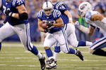 INDIANAPOLIS - DECEMBER 06:  Mike Hart #32 of the Indianapolis Colts runs with the ball during the NFL game against the Tennessee Titans at Lucas Oil Stadium on December 6, 2009 in Indianapolis, Indiana. The Colts won 27-17.  (Photo by Andy Lyons/Getty Images)