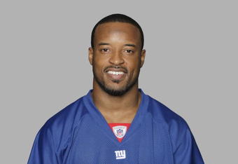 EAST RUTHERFORD, NJ - 2009:  Sinorice Moss of the New York Giants poses for his 2009 NFL headshot at photo day in East Rutherford, New Jersey.  (Photo by NFL Photos)  