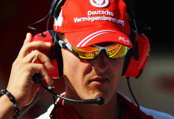 VALENCIA, SPAIN - AUGUST 22:  Former Ferrari F1 World Champion Michael Schumacher watches from the pitlane during the final practice session prior to qualifying for the European Formula One Grand Prix at the Valencia Street Circuit on August 22, 2009, in Valencia, Spain.  (Photo by Ryan Pierse/Getty Images)