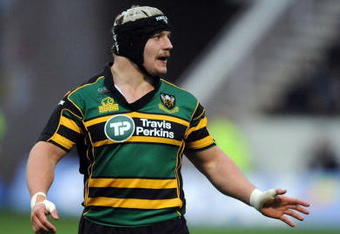 NORTHAMPTON, ENGLAND - NOVEMBER 21:  Euan Murray of Northampton Saints during the Guinness Premiership match between Northampton Saints and Harlequins at Franklin Gardens on November 21, 2009 in Northampton, England.  (Photo by Christopher Lee/Getty Images)