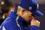 EAST RUTHERFORD, NJ - NOVEMBER 12:  Head coach Tom Coughlin of the New York Giants walks off of the field after losing to the Chicago Bears at Giants Stadium on November 12, 2006 in East Rutherford, New Jersey. The Giants lost the game 38-20.  (Photo by Nick Laham/Getty Images)