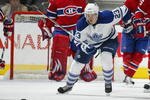 TORONTO, ON - OCTOBER 1:  Alexei Ponikarovsky #23 of the Toronto Maple leafs skates back up ice in a game against the Montreal Canadiens on October 1, 2009 at the Air Canada Centre in Toronto, Ontario. The Canadiens dfeated the Leafs 4-3 in overtime. (Photo by Claus Andersen/Getty Images)