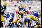 18 Sep 1993:  Ken Ferguson of the Pittsburgh Panthers runs down the field during a game against the Ohio State Buckeyes at Pitt Stadium in Pittsburgh, Pennsylvania.  Ohio State won the game 63-28. Mandatory Credit: Rick Stewart  /Allsport
