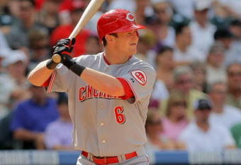 DENVER - SEPTEMBER 07:  Center fielder Drew Stubbs #6 of the Cincinnati Reds takes an at bat against the Colorado Rockies at Coors Field on September 7, 2009 in Denver, Colorado. The Rockies defeated the Reds 4-3.  (Photo by Doug Pensinger/Getty Images)