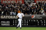 NEW YORK - NOVEMBER 04:  Mariano Rivera #42 of the New York Yankees runs out from the bullpen to pitch against the Philadelphia Phillies in Game Six of the 2009 MLB World Series at Yankee Stadium on November 4, 2009 in the Bronx borough of New York City. The Yankees won 7-3. (Photo by Nick Laham/Getty Images)