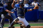 17 Mar 1999:  Catcher Jorge Posada #20 of the New York Yankees in action during the Spring Training game against the Tampa Bay Devil Rays at the Legends Field in Tampa, Florida. The Devil Rays defeated the Yankees 3-2. Mandatory Credit: Vincent Laforet  /Allsport