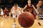 OKLAHOMA CITY - MARCH 11:  Guard Keiton Page #12 of the Oklahoma State Cowboys watches the ball fall out of bounds with Bryan Petersen #22 of the Iowa State Cyclones during the Phillips 66 Big 12 Men's Basketball Championship at the Ford Center March 11, 2009 in Oklahoma City, Oklahoma.  (Photo by Ronald Martinez/Getty Images)