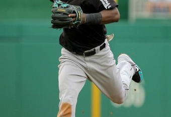 WASHINGTON - AUGUST 06:  Shortstop Hanley Ramirez #2 of the Florida Marlins throws out a runner against the Washington Nationals at Nationals Park on August 6, 2009 in Washington, DC. The Nationals defeated the Marlins 12-8.  (Photo by Doug Pensinger/Getty Images)