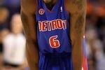 PHOENIX - NOVEMBER 22:  Ben Wallace #6 of the Detroit Pistons awaits a free throw shot during the NBA game against the Phoenix Suns at US Airways Center on November 22, 2009 in Phoenix, Arizona. The Suns defeated the Pistons 117-91.  NOTE TO USER: User expressly acknowledges and agrees that, by downloading and or using this photograph, User is consenting to the terms and conditions of the Getty Images License Agreement.  (Photo by Christian Petersen/Getty Images)