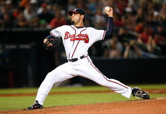 ATLANTA - JUNE 26:  Pitcher Mike Gonzalez #51 of the Atlanta Braves against the Boston Red Sox at Turner Field on June 26, 2009 in Atlanta, Georgia.  (Photo by Kevin C. Cox/Getty Images)