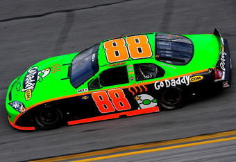 DAYTONA BEACH, FL - DECEMBER 19:  Danica Patrick driver of the #88 JR Motosports Chevorlet drives during ARCA testing at Daytona International Speedway on December 19, 2009 in Daytona Beach, Florida.  (Photo by Sam Greenwood/Getty Images)