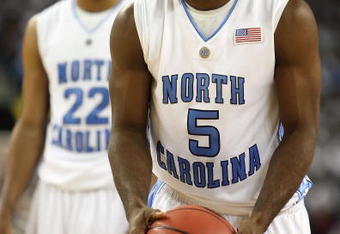 DETROIT - APRIL 06:  Ty Lawson #5 of the North Carolina Tar Heels shoots a free throw while taking on the Michigan State Spartans during the 2009 NCAA Division I Men's Basketball National Championship game at Ford Field on April 6, 2009 in Detroit, Michigan.  (Photo by Andy Lyons/Getty Images)