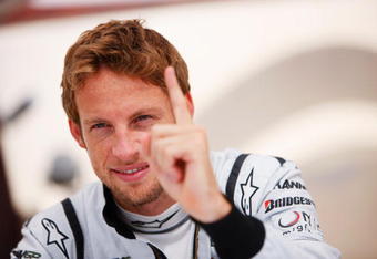 ABU DHABI, UNITED ARAB EMIRATES - OCTOBER 30:  Jenson Button of Great Britain and Brawn GP is seen in the paddock before practice for the Abu Dhabi Formula One Grand Prix at the Yas Marina Circuit on October 30, 2009 in Abu Dhabi, United Arab Emirates.  (Photo by Mark Thompson/Getty Images)
