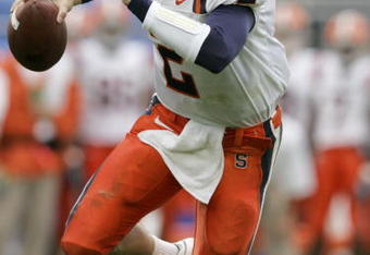 STATE COLLEGE, PA - SEPTEMBER 12: Quarterback Greg Paulus #2 of the Syracuse Orangemen rushes the ball during the second half against the Penn State Nittany Lions at Beaver Stadium  September 12, 2009 in State College, Pennsylvania. Penn State won 28-7. (Photo by Chris Gardner/Getty Images)