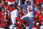 27 Oct 2001: Wide receiver Antwone Savage #6 of the Oklahoma Sooners  and cornerback Keyuo Craver #3 of the Nebraska Cornhuskers go airborne in an attempt to catch the football during the Big-12 game at Memorial Stadium in Lincoln, Nebraska. The Cornhuskers defeated the Sooners 20-10.Mandatory Credit: Scott Halleran/ Allsport