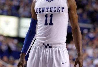 LEXINGTON, KY - NOVEMBER 21:  John Wall #11 of the Kentucky Wildcats looks on during the game against the Rider Broncs on November 21, 2009 in Lexington, Kentucky.  (Photo by Andy Lyons/Getty Images)