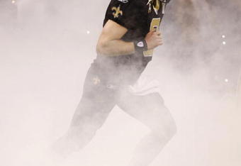 NEW ORLEANS - DECEMBER 19:  Quarterback Drew Brees #9 of the New Orleans Saints takes the field prior to their game against the Dallas Cowboys at the Louisiana Superdome on December 19, 2009 in New Orleans, Louisiana. (Photo by Scott Halleran/Getty Images)