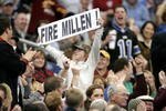 DETROIT - DECEMBER 4:  A young fan holds up a sign to fire Matt Millen, President and CEO of the Detroit Lions, during the game between the Lions and Minnesota Vikings at Ford Field on December 4, 2005 in Detroit, Michigan. The Vikings won the game 21-16.  (Photo by Tom Pidgeon/Getty Images)