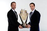 LAS VEGAS - DECEMBER 04:  Four time NASCAR Sprint Cup Series Champion Jimmie Johnson (R) and crew chief Chad Knaus pose before the NASCAR Sprint Cup Series awards banquet during the final day of the NASCAR Sprint Cup Series Champions Week on December 4, 2009 in Las Vegas, Nevada.  (Photo by Rusty Jarrett/Getty Images for NASCAR)
