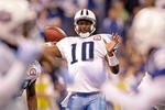 INDIANAPOLIS - DECEMBER 06:  Vince Young #10 of  the Tennessee Titans throws a pass during the NFL game against the Indianapolis Colts at Lucas Oil Stadium on December 6, 2009 in Indianapolis, Indiana.  (Photo by Andy Lyons/Getty Images)