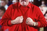 30 Jan 1993: BOBBY KNIGHT HEAD COACH OF INDIANA ON THE SIDELINES DURING THEIR GAME AT NORTHWESTERN.