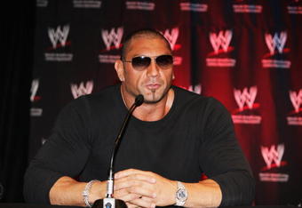 SYDNEY, AUSTRALIA - JUNE 15:  WWE World Heavyweight Champion Batista attends the WWE Smackdown Photo Call at the Sheraton on the Park Hotel June 15, 2008 in Sydney, Australia.  (Photo by Gaye Gerard/Getty Images)