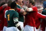 PRETORIA, SOUTH AFRICA - JUNE 27:  Bakkies Botha of South Africa and Tom Croft  of the Lions square up during the Second Test match between South Africa and the British and Irish Lions at Loftus Versfeld on June 27, 2009 in Pretoria, South Africa.  (Photo by David Rogers/Getty Images)