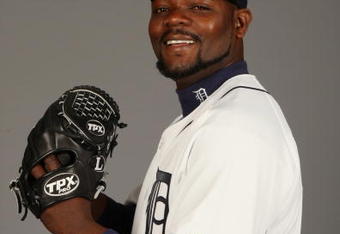 LAKELAND, FL - FEBRUARY 21:  Fernando Rodney #56 of the Detroit Tigers poses for a portrait during Photo Day on February 21, 2009 at Joker Marchant Stadium in Lakeland, Florida. (Photo by: Nick Laham/Getty Images)