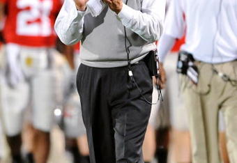 COLUMBUS, OH - NOVEMBER 14:  Head coach Jim Tressel of the Ohio State Buckeyes walks the sidelines during a game against the Iowa Hawkeyes at Ohio Stadium on November 14, 2009 in Columbus, Ohio.  (Photo by Jamie Sabau/Getty Images)