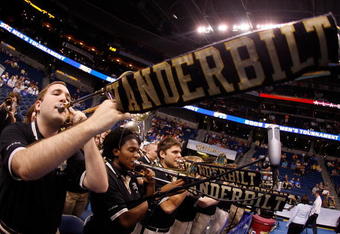 TAMPA, FL - MARCH 12:  Members of the Vanderbilt Commodores band play during the game against the Alabama Crimson Tide during the first round of the SEC Men's Basketball Tournament on March 12, 2009 at The St. Pete Times Forum in Tampa, Florida.  (Photo by Chris Graythen/Getty Images)