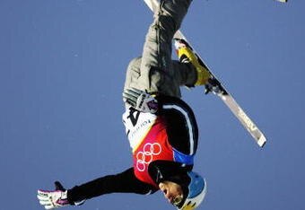SAUZE D'OULX, ITALY - FEBRUARY 20:  Clyde Getty of Argentina in action during practice for the Mens Freestyle Skiing Aerials on Day 10 of the 2006 Turin Winter Olympic Games on February 20, 2006 in Sauze D'Oulx, Italy.  (Photo by Adam Pretty/Getty Images)