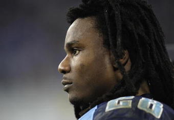 NASHVILLE, TN - DECEMBER 13: Chris Johnson #28 of the Tennessee Titans looks on against the St. Louis Rams at LP Field on December 13, 2009 in Nashville, Tennessee. The Titans defeated the Rams 47-7 as Johnson scored three touchdowns. (Photo by Joe Robbins/Getty Images)