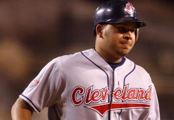 ANAHEIM, CA - JULY 27:  Jhonny Peralta #2 of the Cleveland Indians runs back to the dugout during the game against the Los Angeles Angels of Anaheim at Angel Stadium on July 27, 2009 in Anaheim, California.  (Photo by Jeff Gross/Getty Images)