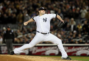 NEW YORK - NOVEMBER 04:  Joba Chamberlain #62 of the New York Yankees throws a pitch against the Philadelphia Phillies in Game Six of the 2009 MLB World Series at Yankee Stadium on November 4, 2009 in the Bronx borough of New York City. The Yankees won 7-3 to win the series 4 games to 2. (Photo by Nick Laham/Getty Images)