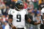 FOXBORO, MA - DECEMBER 27:  David Garrard #9 of  the Jacksonville Jaguars reacts against the New England Patriots at Gillette Stadium on December 27, 2009 in Foxboro, Massachusetts. (Photo by Jim Rogash/Getty Images)