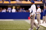 INDIANAPOLIS - DECEMBER 27:  Jim Caldwell the Head Coach of the Indianapolis Colts is pictured during the NFL game against the New York Jets at Lucas Oil Stadium on December 27, 2009 in Indianapolis, Indiana.  (Photo by Andy Lyons/Getty Images)