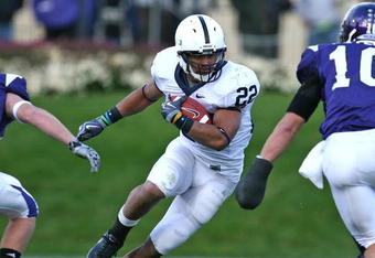 EVANSTON, IL - OCTOBER 31: Evan Royster #22 of the Penn State Nittany Lions runs against the Northwestern Wildcats at Ryan Field on October 31, 2009 in Evanston, Illinois. (Photo by Jonathan Daniel/Getty Images)