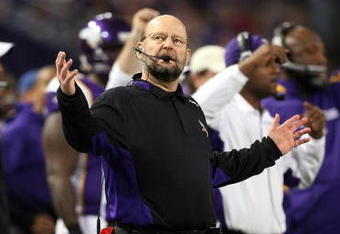 MINNEAPOLIS, MN - DECEMBER 13:  Head coach Brad Childress of the Minnesota Vikings looks on against the Cincinnati Bengals on December 13, 2009 at Hubert H. Humphrey Metrodome in Minneapolis, Minnesota. The Vikings defeated the Bengals 30-10.  (Photo by Jim McIsaac/Getty Images)