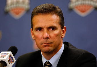 NEW ORLEANS - DECEMBER 27:  Head coach Urban Meyer of the University of Florida Gators speaks during a press conference on December 27, 2009 in New Orleans, Louisiana.  Meyer is going to take a leave of absense from the team due to health concerns.  (Photo by Chris Graythen/Getty Images)