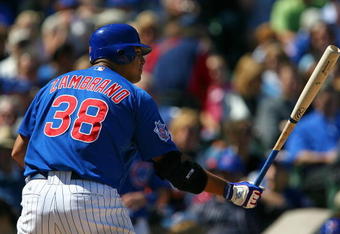 CHICAGO - AUGUST 30: Carlos Zambrano #38 of the Chicago Cubs prepares to hit against the New York Mets on August 30, 2009 at Wrigley Field in Chicago, Illinois. The Mets defeated the Cubs 4-1. (Photo by Jonathan Daniel/Getty Images)