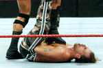 LAS VEGAS - AUGUST 24:  Wrestlers Randy Orton (L) and Shawn Michaels compete during the WWE Monday Night Raw show at the Thomas & Mack Center August 24, 2009 in Las Vegas, Nevada.  (Photo by Ethan Miller/Getty Images)